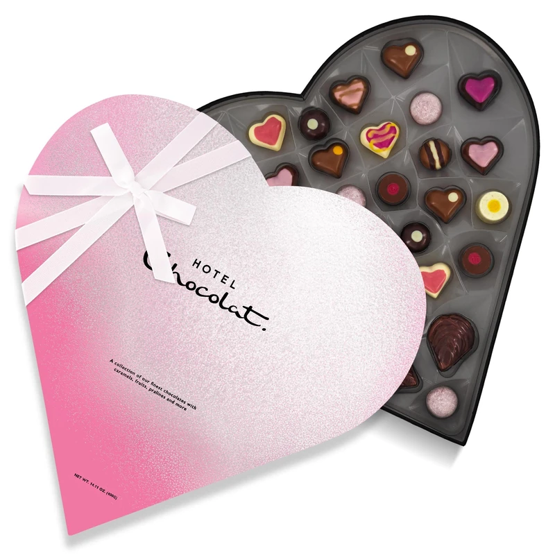 Hotel Chocolat - Straight From The Heart - 35 Heart-Shaped Pralines, Tipsy Truffles and Caramels - Valentine's Day Chocolate Gifts