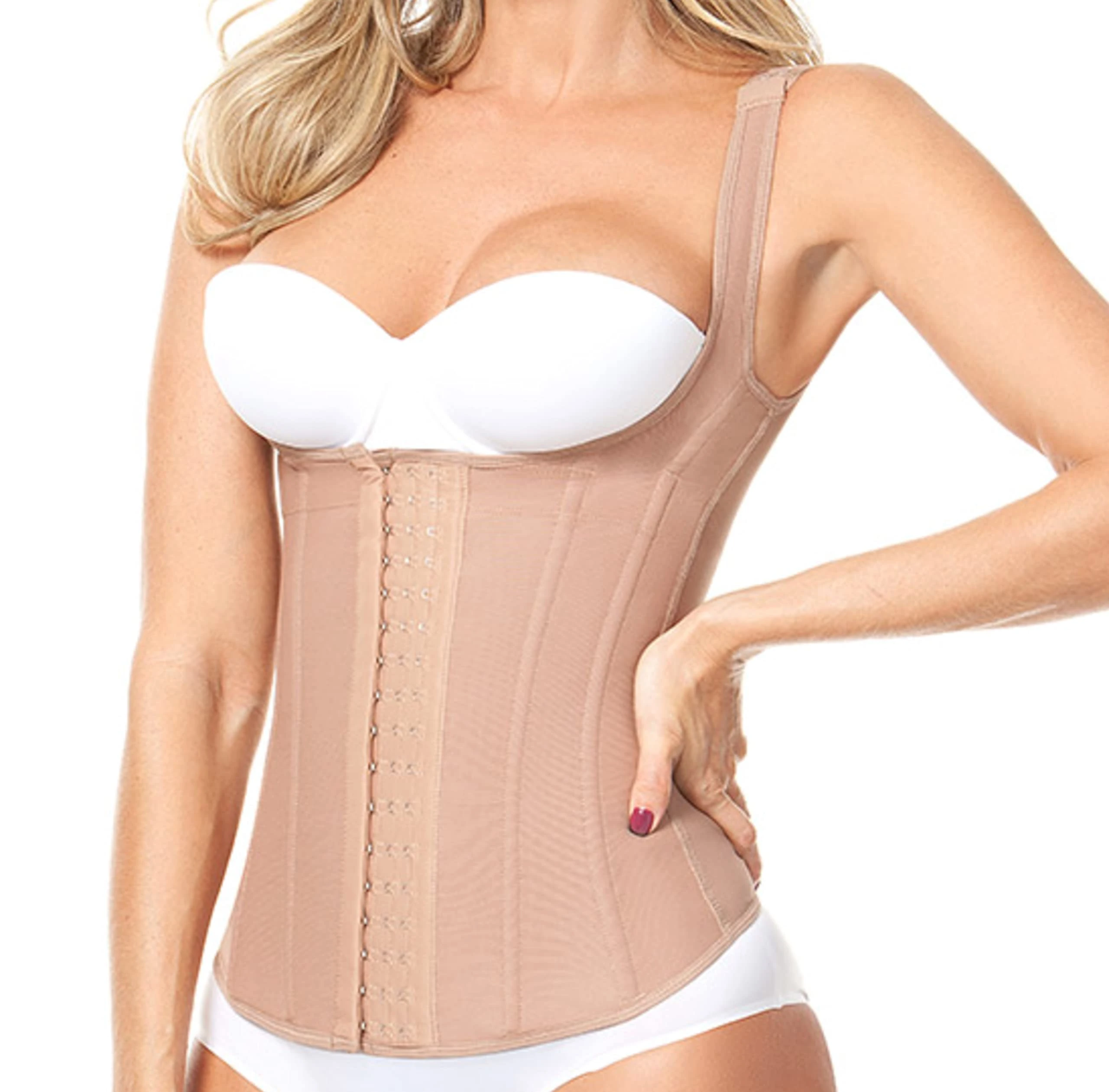 FAJAS MELI'BELT 5044/5043 Vest 7 Bones Faja Chaleco Colombiano High Compression, Brown, S