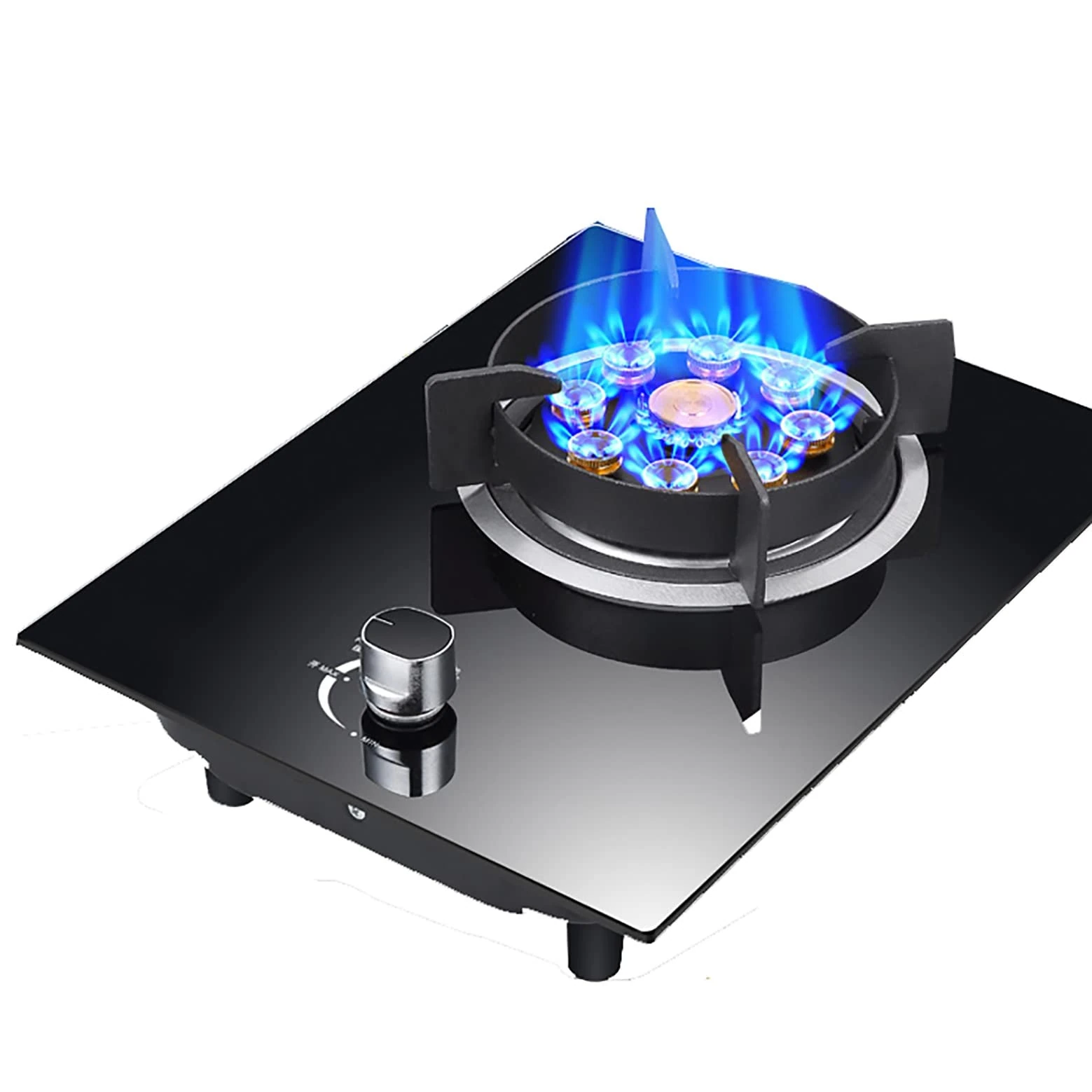 IBOWZ Burner Gas Cooker gas hob 33CM Single Burners NG/LPG Gas Hob, Built-in Gas Stove Kitchen Cooking， Compact And Practical Design ， Cooker With FFD And Cast Iron Pan Supports [Energy Class A] (