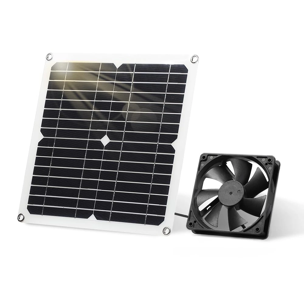 SUNYIMA Solar Panel Fan Kit, 12W Weatherproof with DC Fan for Small Chicken Coops, Greenhouses, Sheds,Pet Houses, Window Exhaust