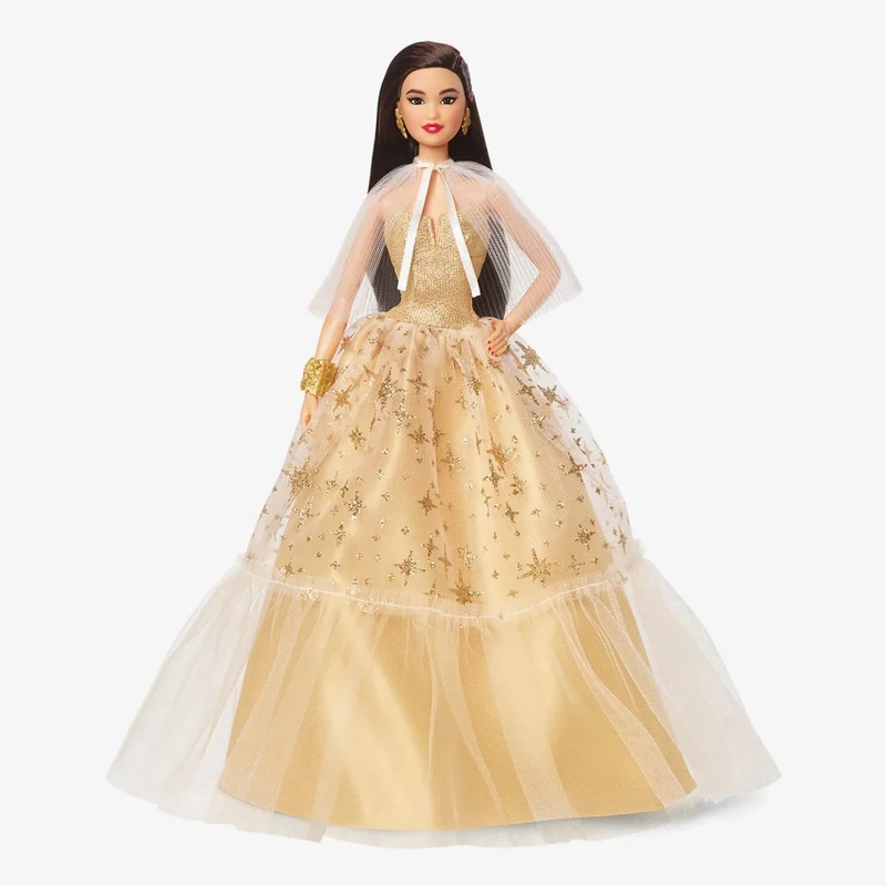 2023 Holiday Barbie Doll, Seasonal Collector Gift, Barbie Signature, Golden Gown and Displayable Packaging, Black Hair, HJX07