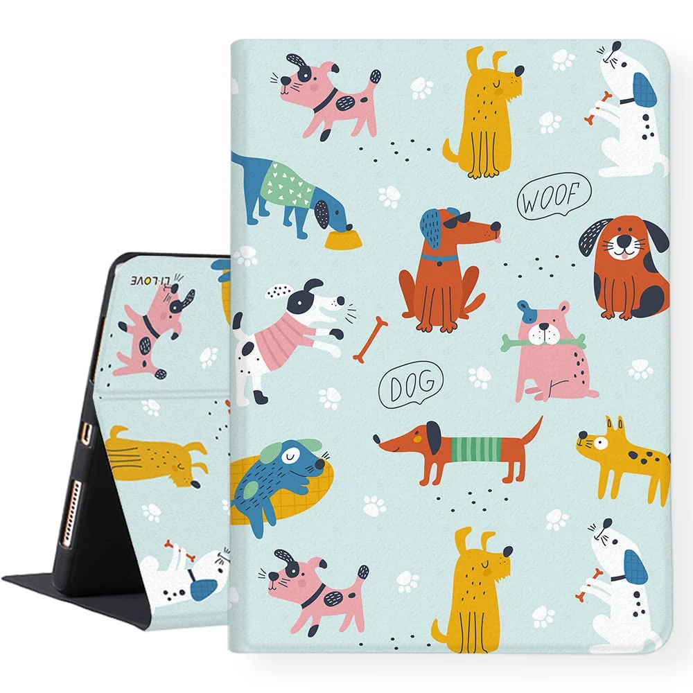 LI-LOVE Case for iPad A16 11 inch 2025 (11th Gen), iPad 10th Generation 10.9 inch 2022, Dog Auto Wake Sleep Smart Soft TPU Folio Stand Cover Adjustable Angles Case
