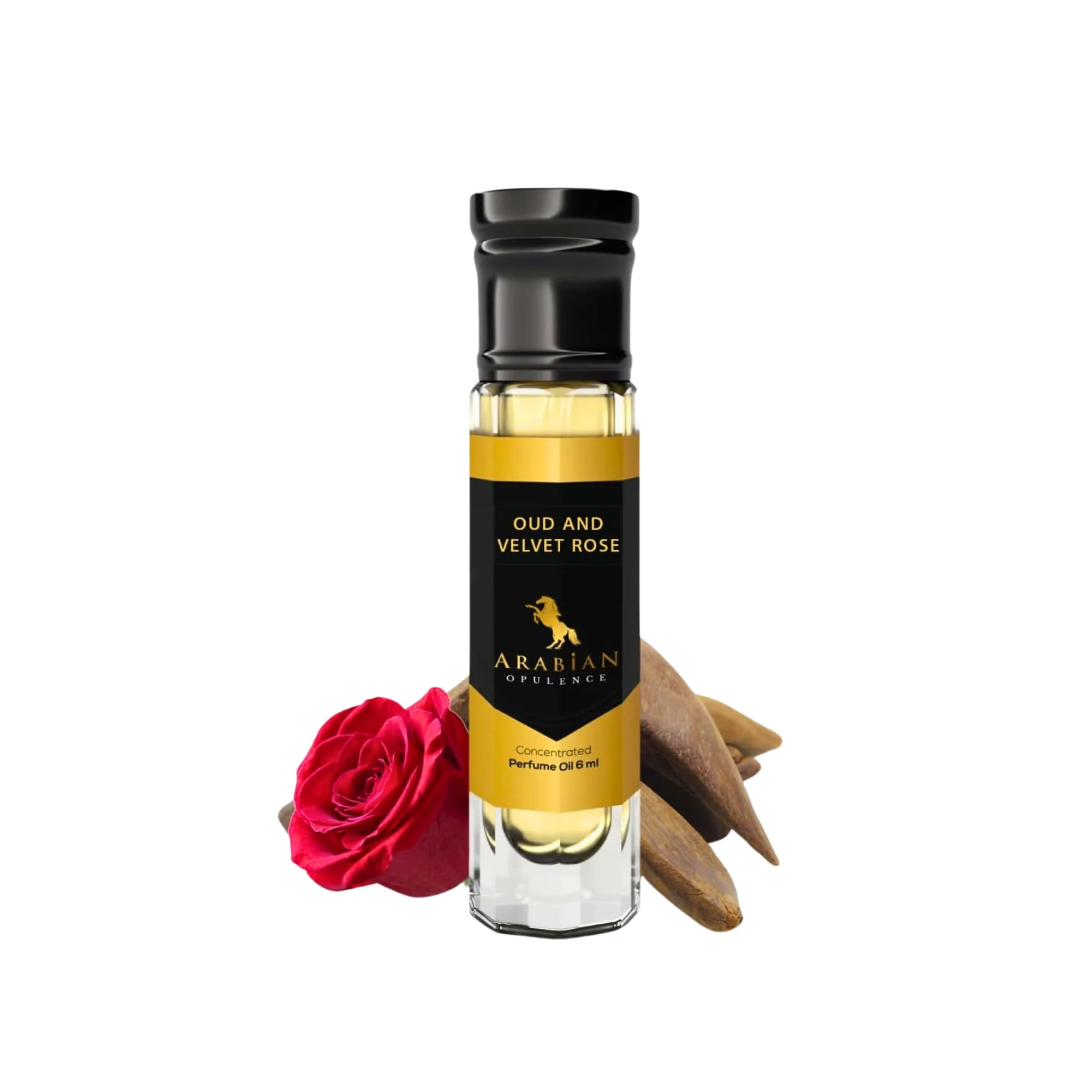 Arabian Opulence FR288 OUD AND VELVET ROSE Concentrated Perfume Oil | Amber Floral Alcohol-Free Roll on Bottle for Women | Long Lasting Oil Based Perfume (6ml)