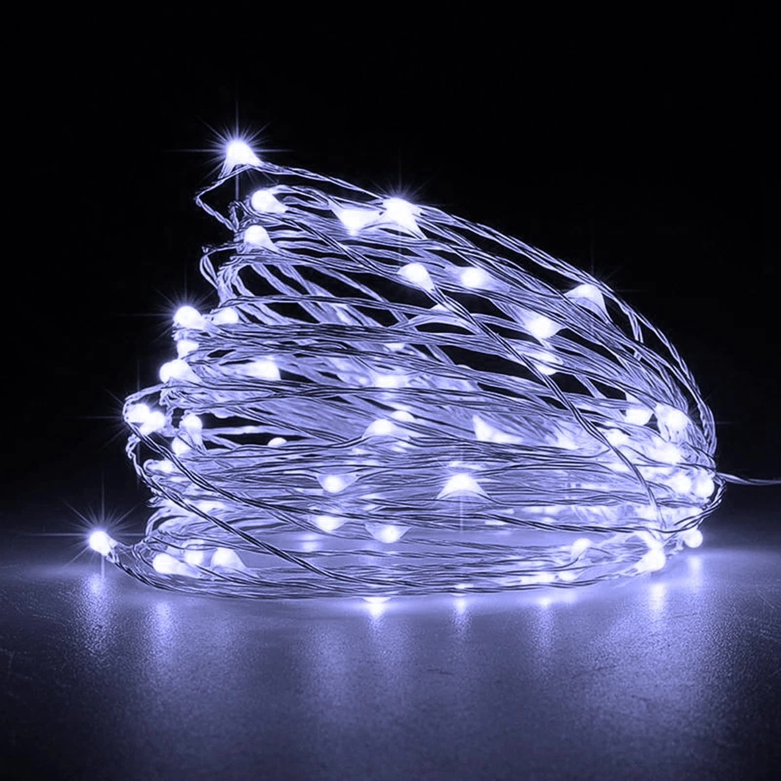 Jsdoin Fairy Lights, 4 PCS 150 LED Battery Operated String Lights Copper Wire Light for Indoor Outdoor Lighting, Bedroom, Wedding Decor, Party, Christmas, Tree Decoration(5M/16ft，CoolWhite)