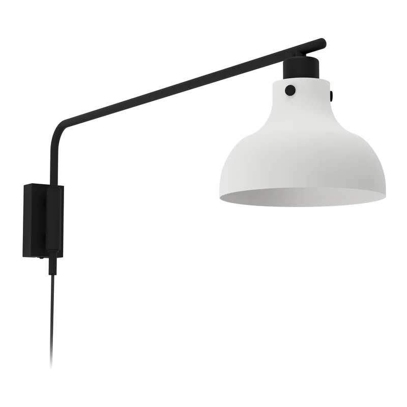 Eglo Matlock Industrial Wall Light - Black Grey Metal Swing Arm