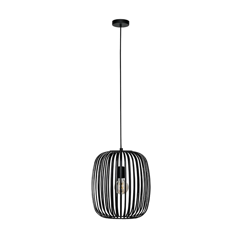 Eglo Pendant Lighting Romazzina, Ceiling Light Fitting, Hanging lamp for Dining and Living Room Made of Black Metal, E27 Socket