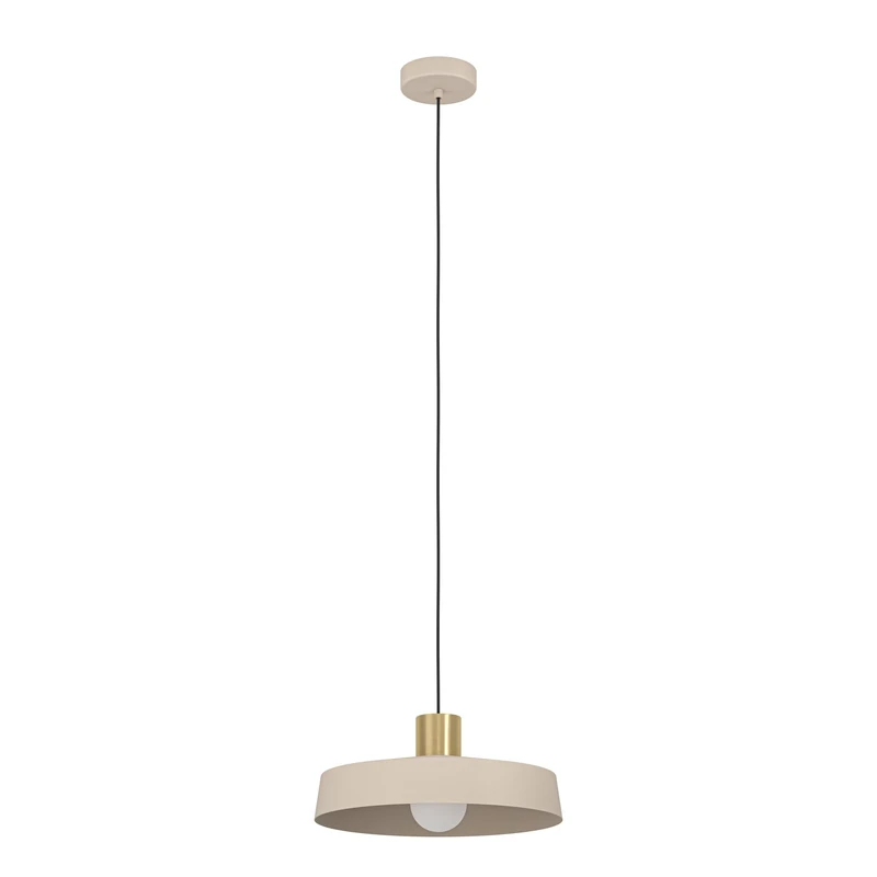 Eglo Pendant Lighting Valdiola, Ceiling Light Fitting, Hanging lamp for Dining and Living Room Made of Metal in Sand Colour Brushed Brass Finish, E27 Socket