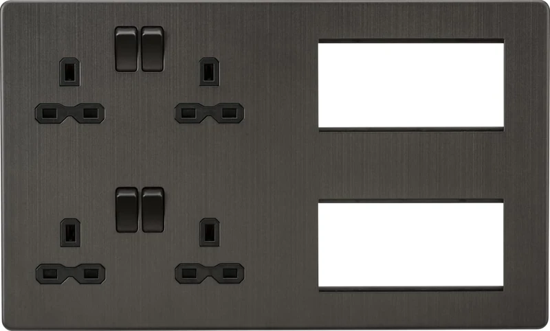 Knightsbridge Screwless Combination Plate - Smoked Bronze