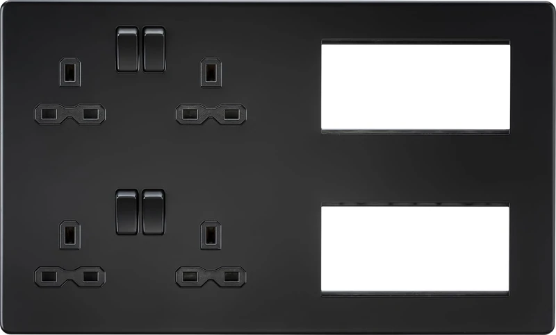 Knightsbridge Screwless Combination Plate - Matt Black