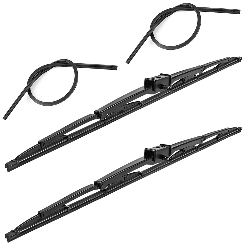 32" Heavy Duty Windshield Wiper Blade Pair with Wide Saddle Mount for Motorhome Recreational Vehicle RV and bus with 2 Rubber Refills (Set of 2 Wipers and 2 Rubber Refills)
