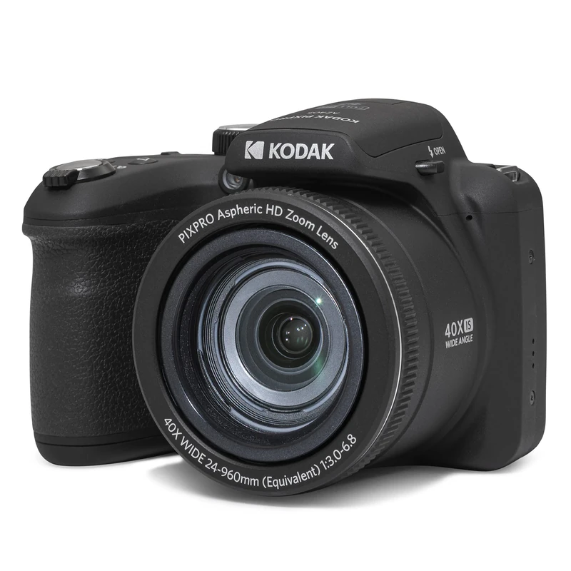 KODAK Pixpro Astro Zoom AZ405 - Digital Bridge Camera, 40x Zoom, 24 mm Wide-angle Lens, 20 Megapixels, 3" LCD Display, 1080p Full HD Video, OIS, AA Battery - Black