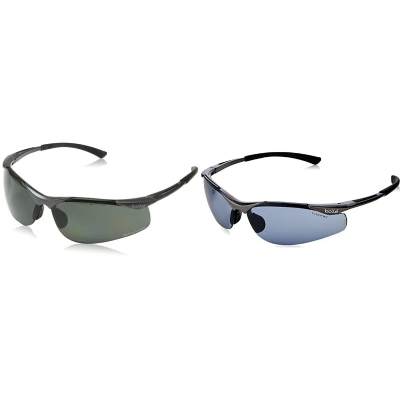 Bolle Safety - Contour Safety Glasses - Polarised & Bolle CONTPSF Nylon Frame Sports Temples with Tipgrip TPE Contour Glasses, Black