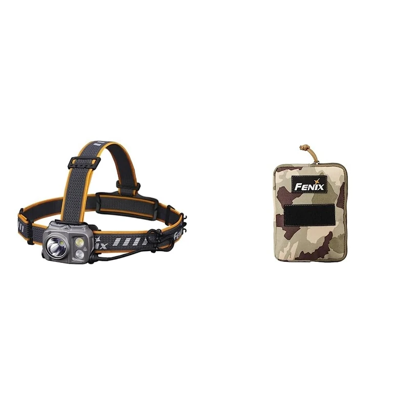 Fenix HP25R V2.0 21700 Powered Outdoors, Work, Search & Rescue, Fishing Headlamp & APB-30 Camouflage Headlamp Carry Bag