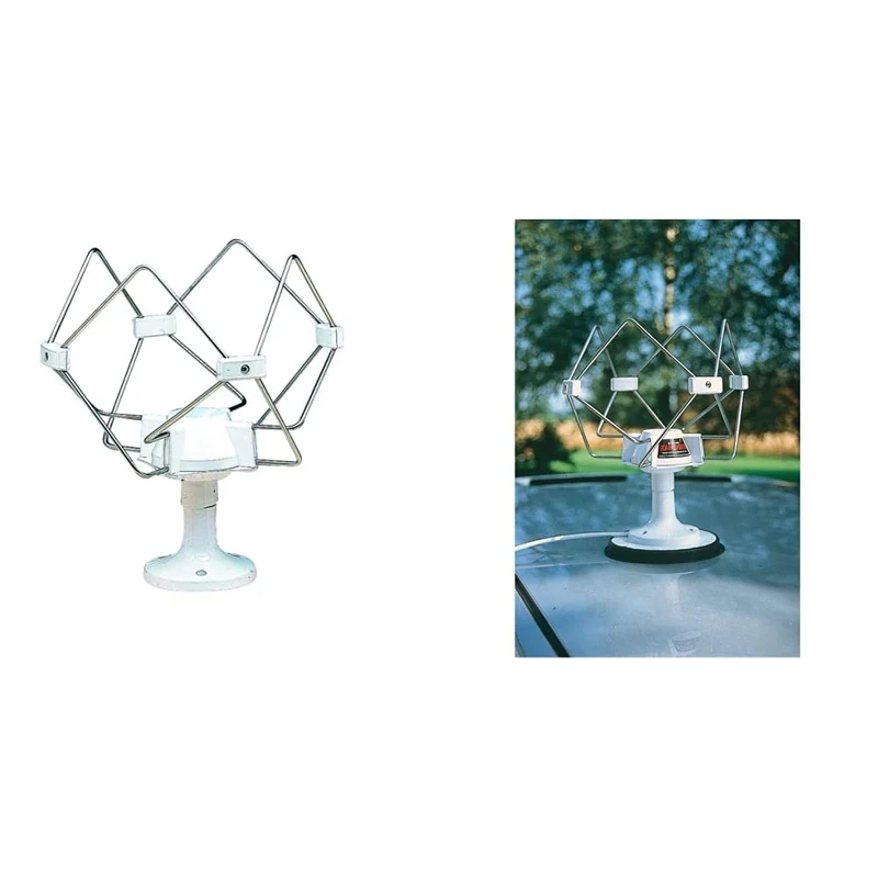 Maxview B2344 Omnimax UHF TV/FM Aerial - White/Silver & B2019 Magnetic Base for Omnimax/Pro Aerials - White