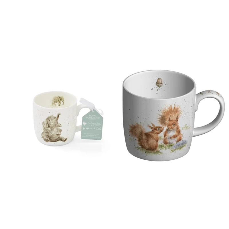 Wrendale by Royal Worcester Mug Role Model Elephants, Multi-Colour & Wrendale Designs - 'Between Friends' Mug