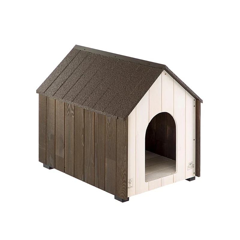 Ferplast KOYA FSC Wooden Dog House - Opening Roof, Sloping, Waterproof & Anti-UV Resin Treatment - Ventilation Grille - Insulating Feet - Finished Door - S, 44 x 57.5 xh 56 cm