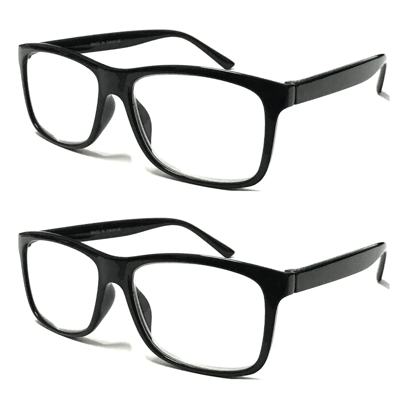TWINKLE TWINKLE Big Lens Simple Plain Colourful Reading Glasses/Comfort Designed R140 (2 Pairs Black, +0.50 Magnification) - Image 1