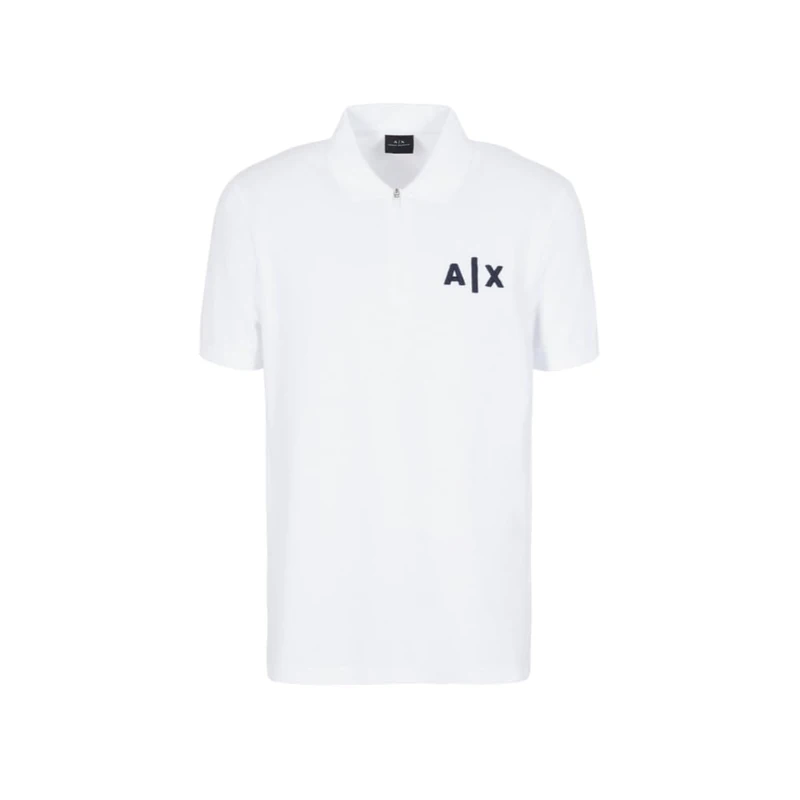 Armani Exchange Men's Jersey Zip Polo Shirt White S - Image 1
