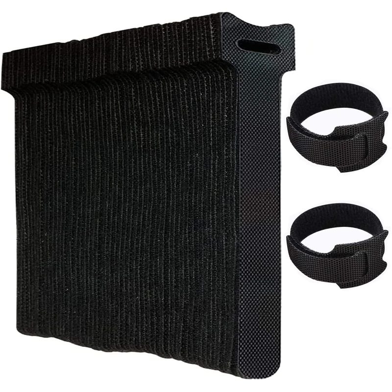 100 Pcs Cable Ties Reusable Hook and Loop Cable Straps Adjustable Tidy Fastening Strap Wire Management for Home & Office Accessories Headphones PC Wire USB Data Cables Organizer
