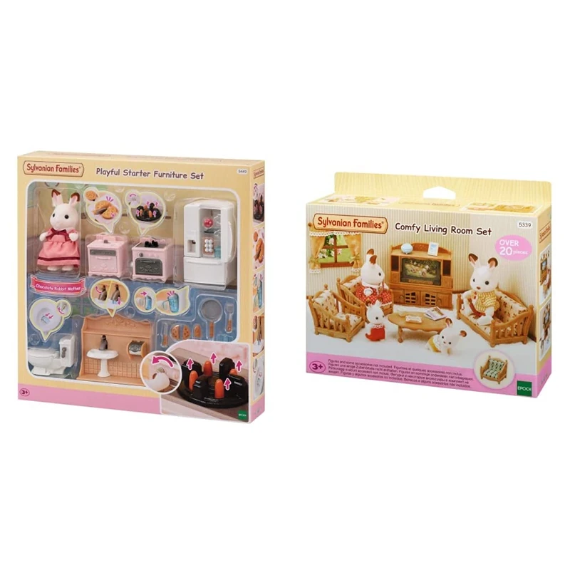 Sylvanian Families 5449 Playful Starter Furniture Set Doll House Accessories & Comfy Living Room Set