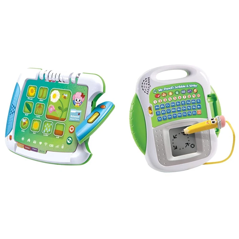 LeapFrog 2-in-1 Touch & Learn Tablet, Kids Two-Sided Tablet & 600803 Mr Pencil's Scribble and Write Interactive Learning Toy Educational Baby Letters, Numbers and Shapes for Toddlers and Kids