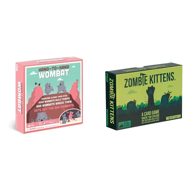 Exploding Kittens Hand to Hand Wombat Card Games for Adults Teens & Kids - Fun Party Games and Zombie Kittens by - Card Games for Adults Teens & Kids - Fun Family Games