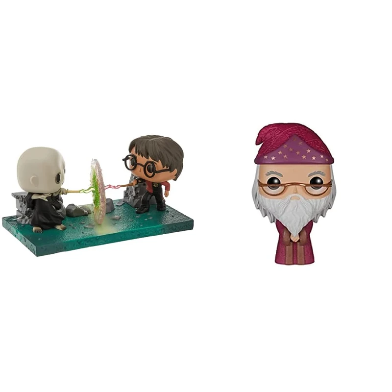 Funko POP Moment: Harry Potter VS Voldemort Collectible Toy, Multicolour & Harry Potter Albus Dumbledore in Red Wizard Coat Vinyl Figure 5863