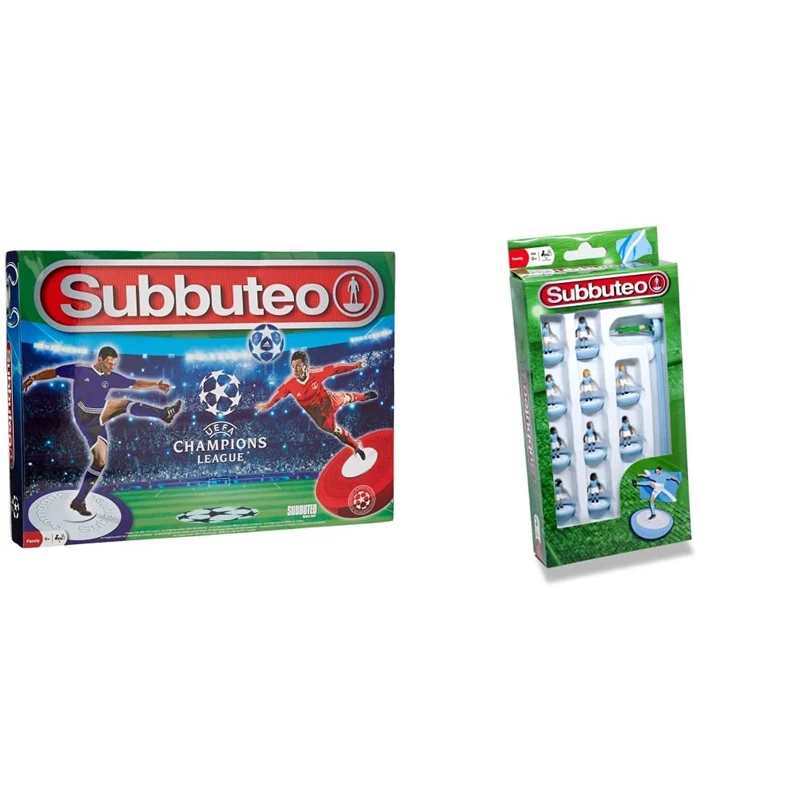 Paul Lamond Subbuteo 3365 UEFA Champions League Game & Subbuteo 3405 Player Set, Blue/White