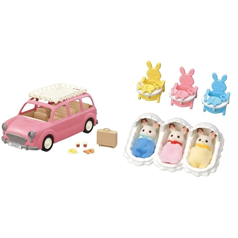 Sylvanian Families 5535 Family Picnic Van - Dollhouse Playsets & 5532 Triplets Care Set - Dollhouse Playsets