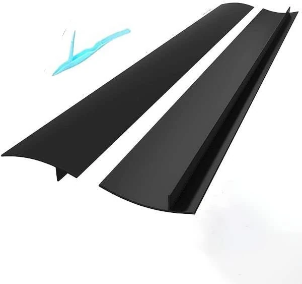 Fumxincg 30" Silicone Stove Gap Cover - Resistant Black with Scraper