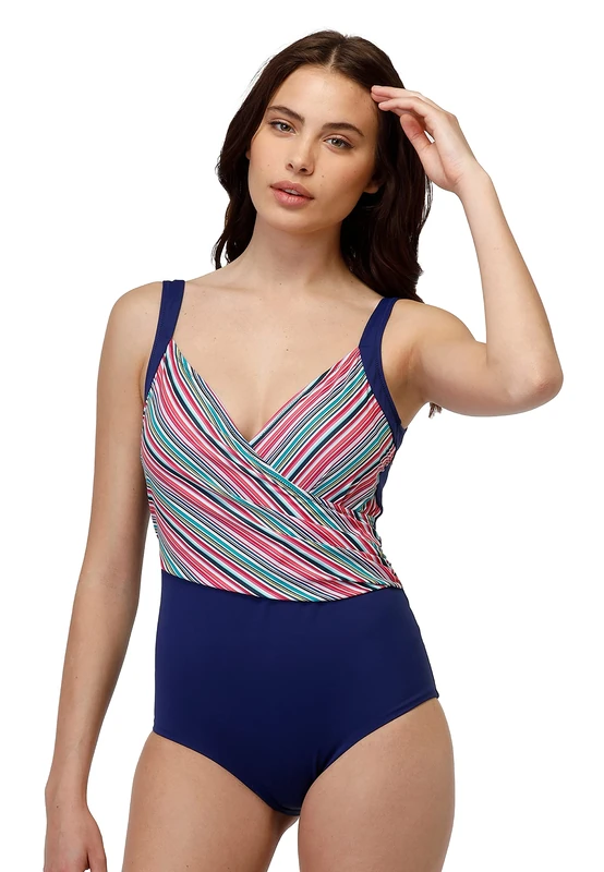 Lovable Women's Whole Modelling Tool RCS Recycled Costume, Multicoloured Stripes, 36 / D