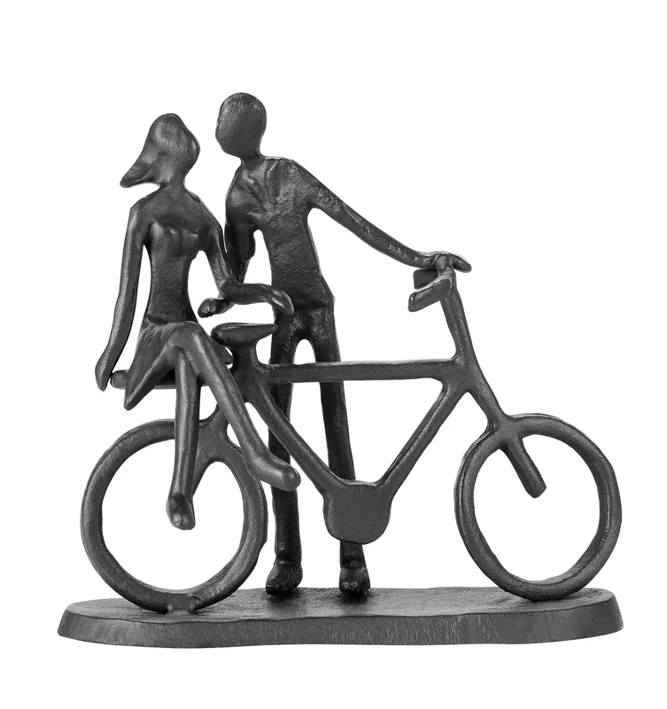 Hanyibao Art Metal Sculpture Decor Anniversary - Romantic Gift for Wedding and Anniversary - for Him,Her and Friend, Metal Ornament Couple Statues for Home Decor