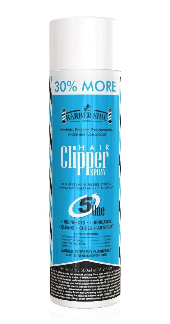 ican Barber Side London Clipper Spray For Hair Clippers, Disinfectant/Lubricates/Anti-rust Formula 454g Improved Formula.