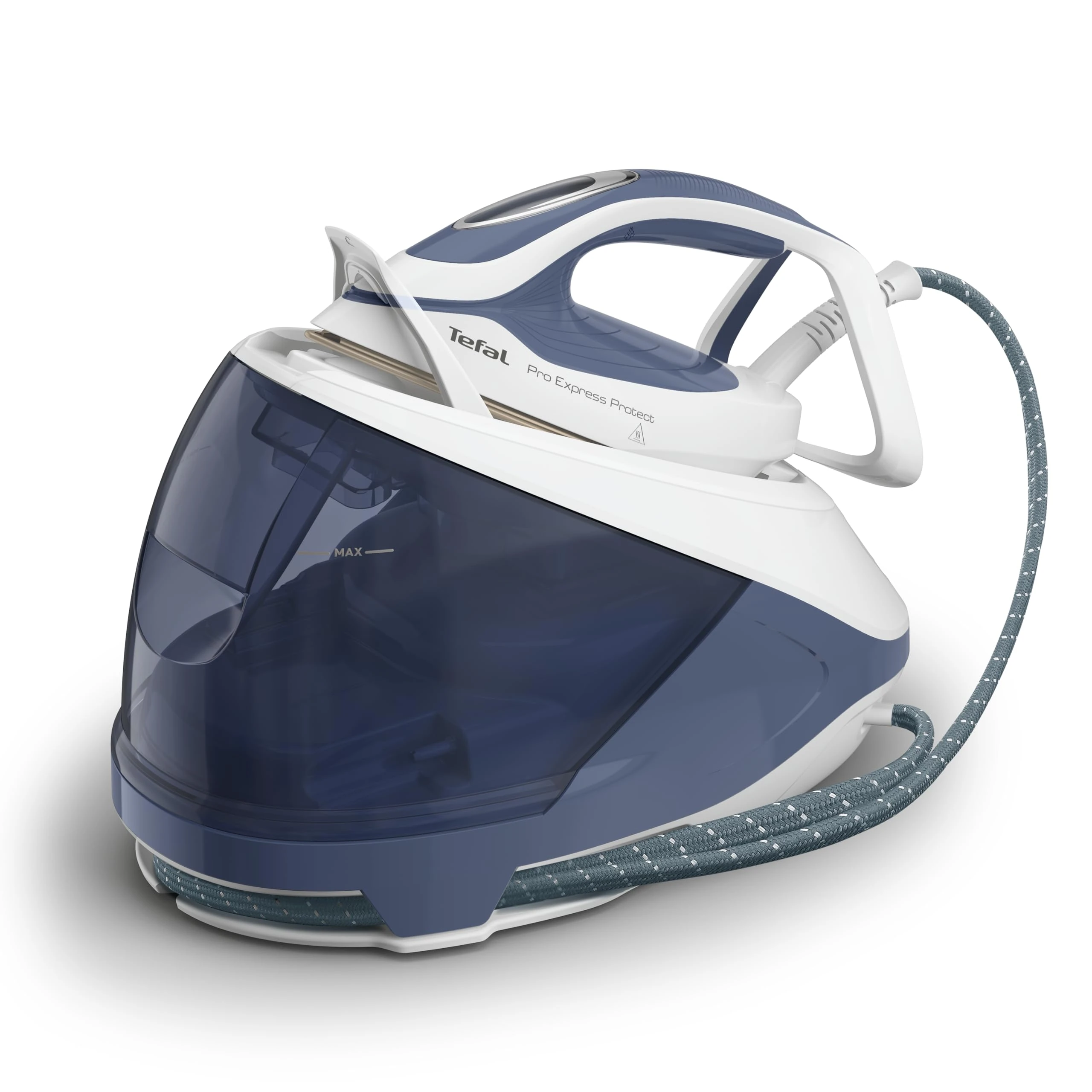 Tefal ProExpress Protect Steam Generator Iron, 7.5-Bar High Pressure, 560g/min Steam Boost, 135g/min Steam Output, No-Setting Technology, Anti-Drip Protection, 1.8 Litre, Blue & White,GV9224