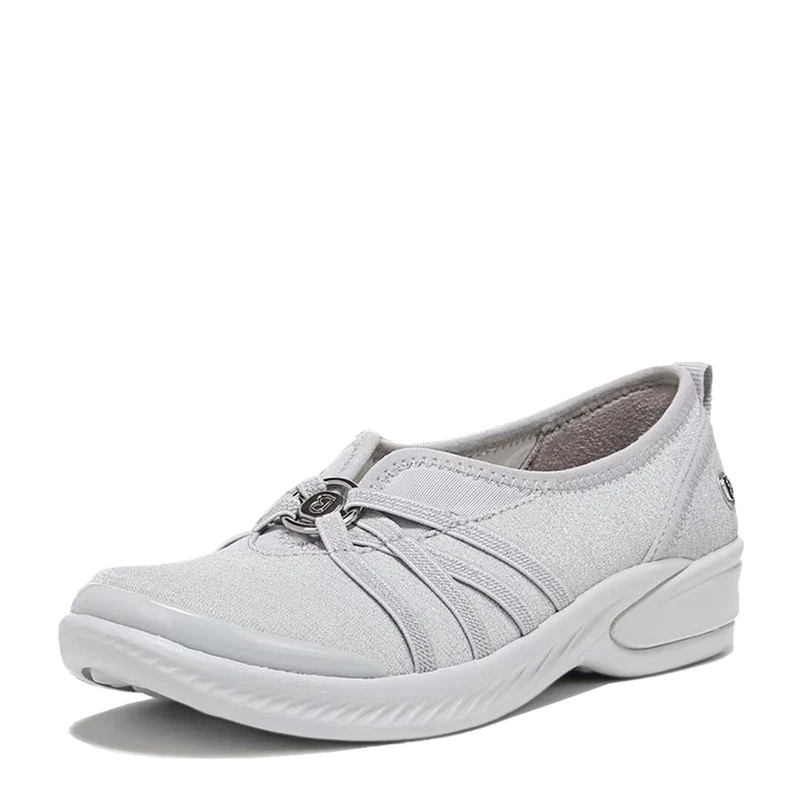 BZees Women's, Niche Slip-On, Silver Shimmer, 4.5 UK