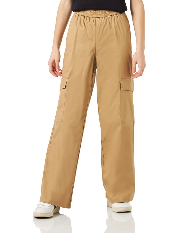 Vila Women's Vicargo Rw Trousers Pants, Curds & Whey, 10