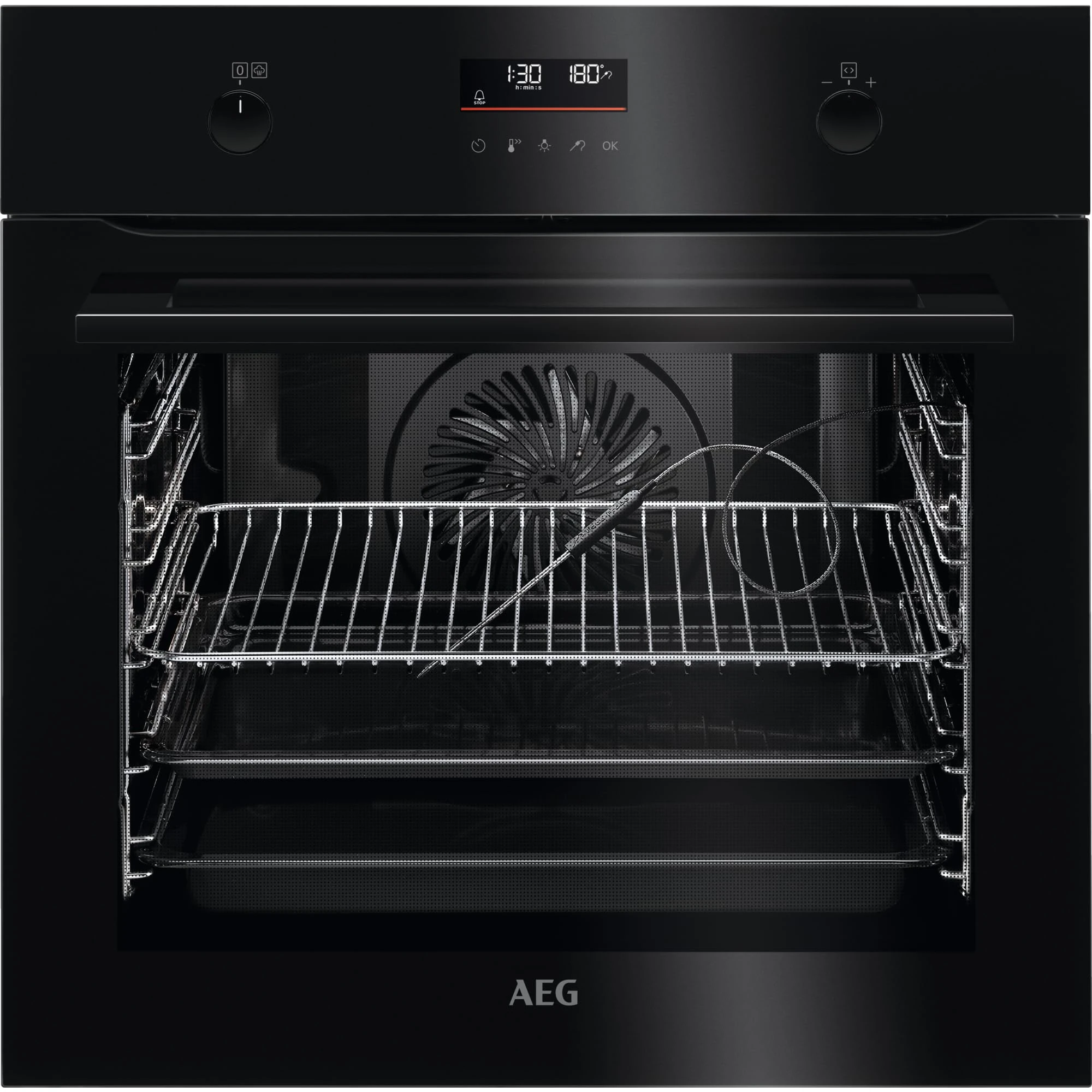 AEG 6000 Pyrolytic Electric Single Oven - Black