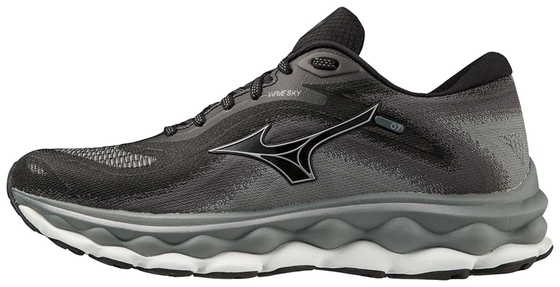 Mizuno Women's Wave Sky 7 Running Shoe, Black-silverstar, 9 Wide