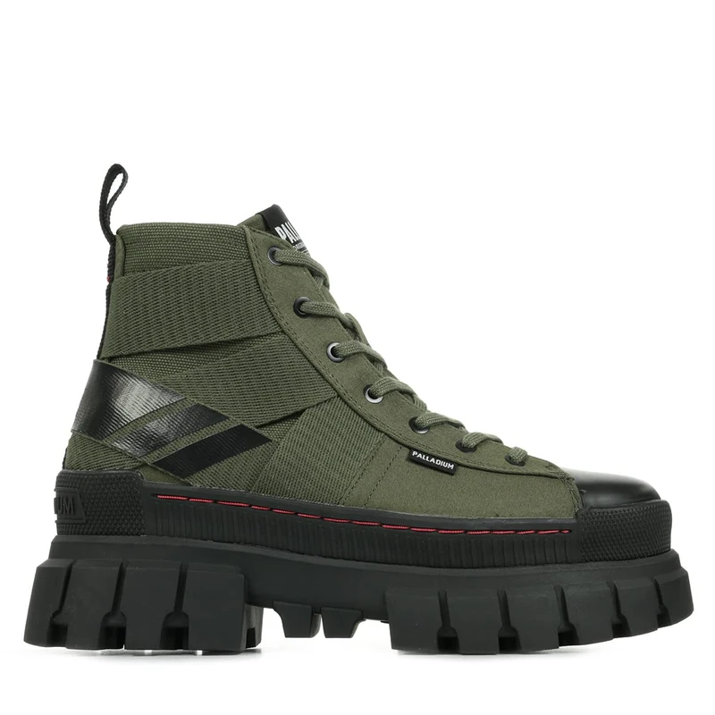 Palladium Women's Revolt Hi Army Boots, Green, 5 UK