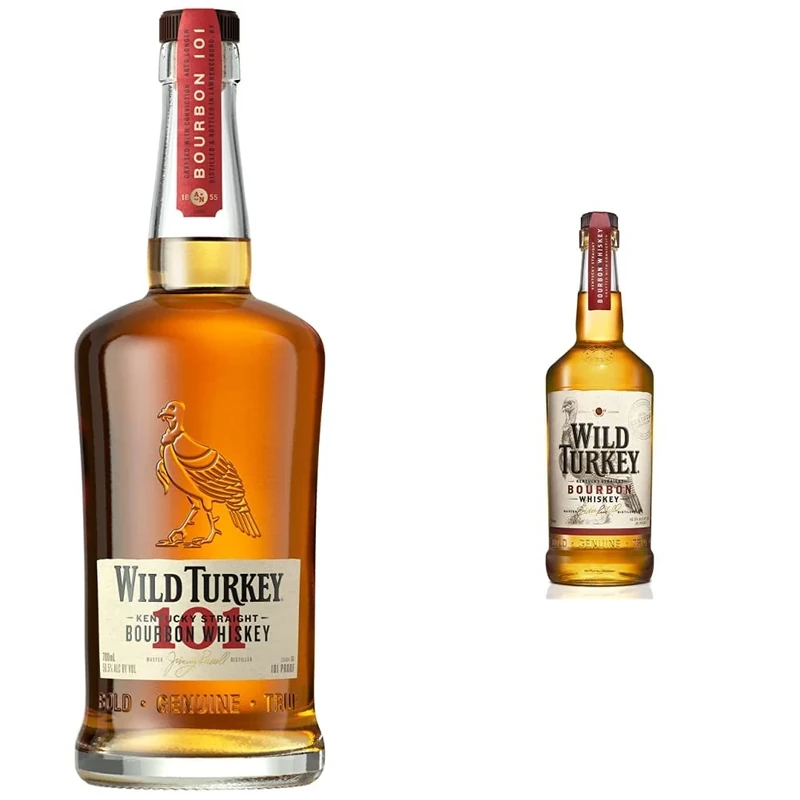 Wild Turkey 101 Kentucky Bourbon Whiskey 70 cl, 50.5% ABV - Ideal for an Old Fashioned & Kentucky Straight Bourbon Whiskey 70 cl, 40.5% ABV - Cocktail Bourbon Whiskey