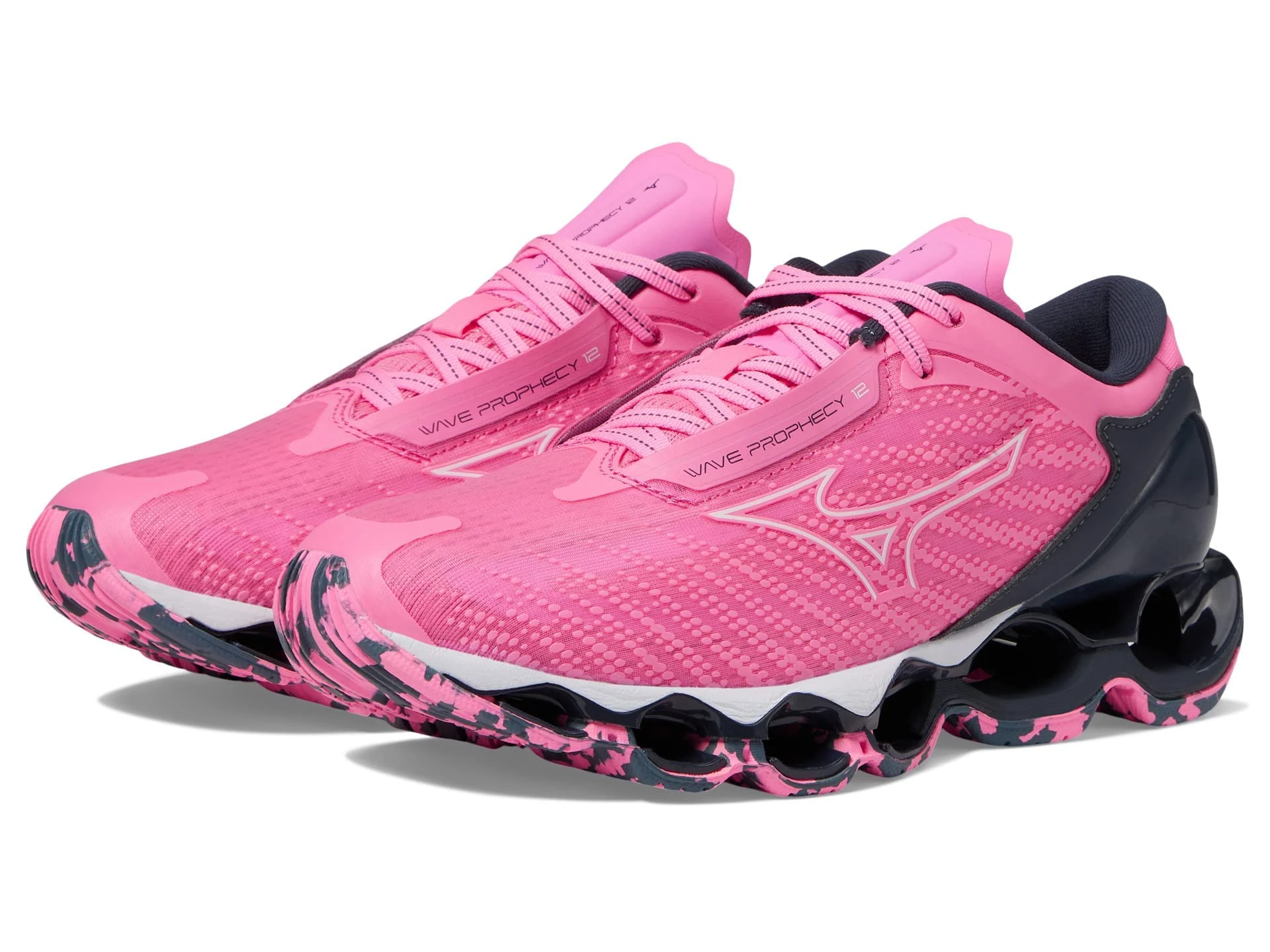 Mizuno Women's Wave Prophecy 12 Running Shoe, Sakura Glow/Ombre Blue, 10.5