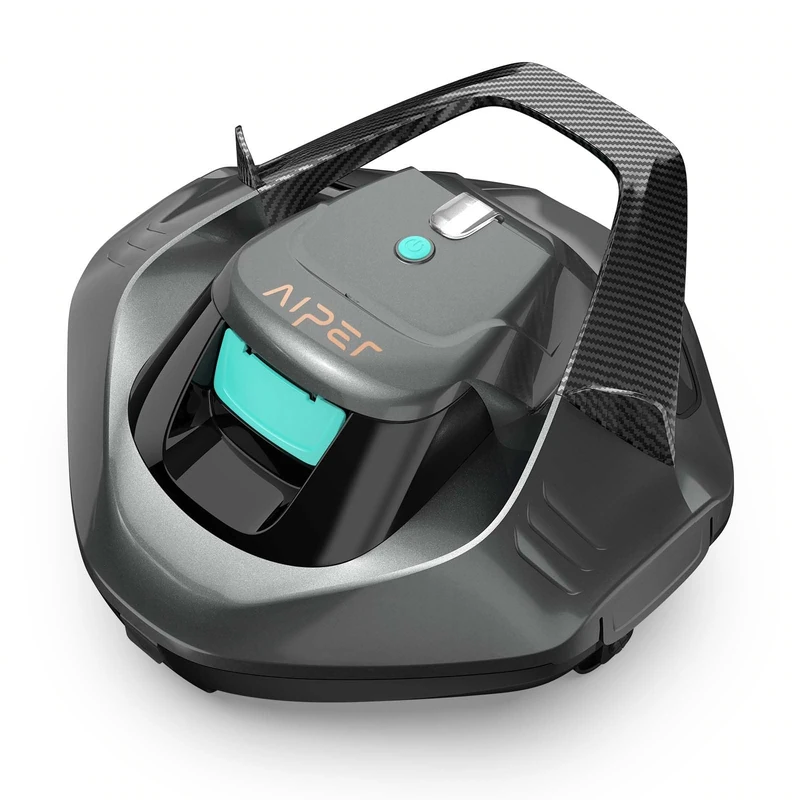 AIPER Pool Robot, Wireless Pool Vacuum Cleaner, Battery, Floor Vacuum Cleaner with 90 Minutes Running Time, Automatic Parking, Dual Drive Motors & LED Indicators, Ideal for Flat Floor Pool up to 80 m²