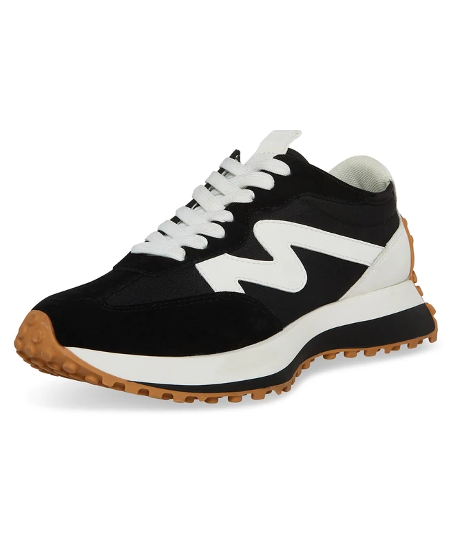 Steve Madden Women's Campo Sneaker, Black/White, 4 UK
