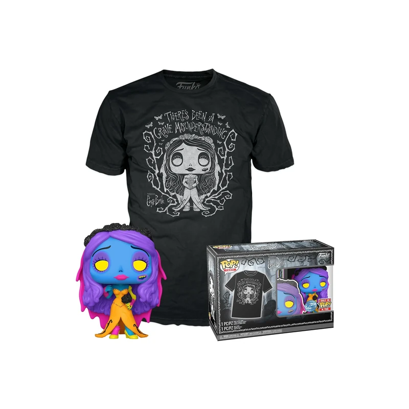 Funko Pop! & Tee: Corpse Bride - Emily - Blacklight - Large - (L) - T-Shirt - Clothes With Collectable Vinyl Figure - Gift Idea - Toys and Short Sleeve Top for Adults Unisex Men and Women - Image 1