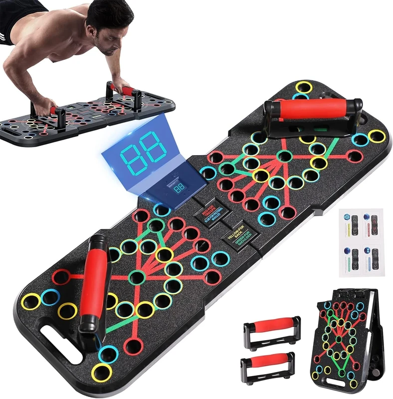 CRAZYROPE Foldable 41-in-1 Push Up Board with Counter - Wide Handles