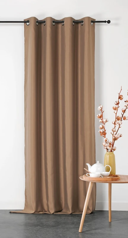 Linder M1-135 x 240 cm Double Curtain Non-Fire Mat Taupe