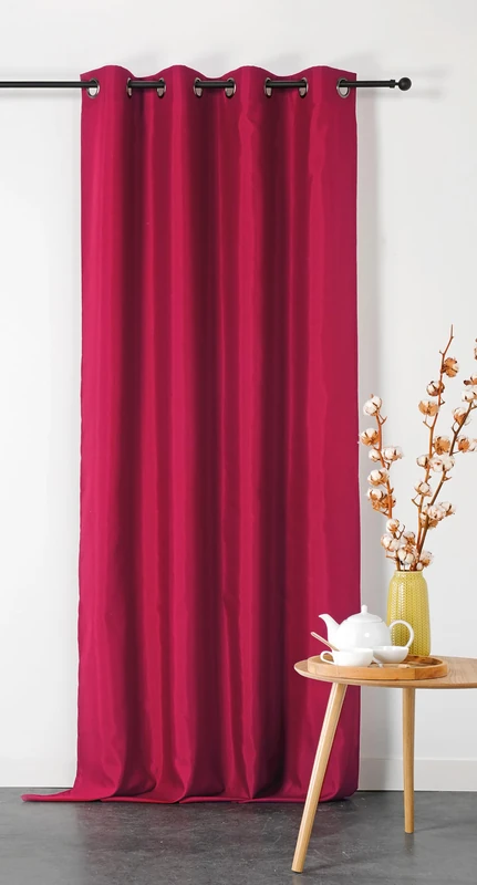 Linder M1-135 x 240 cm Double Curtain Curtain Fire Resistant Fuchsia - Image 1