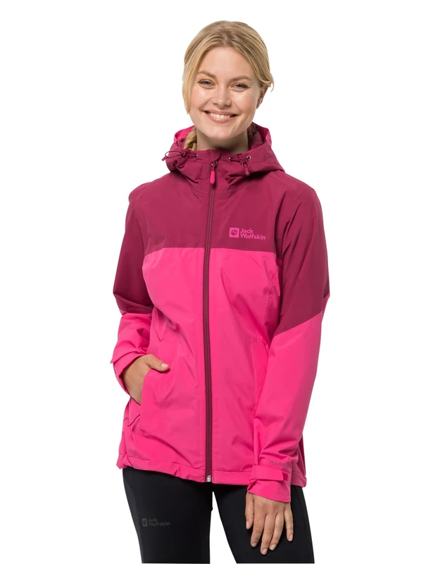 Jack Wolfskin Women's Weiltal 2L JKT W Weatherproof Jacket, Cameo Pink, XXL