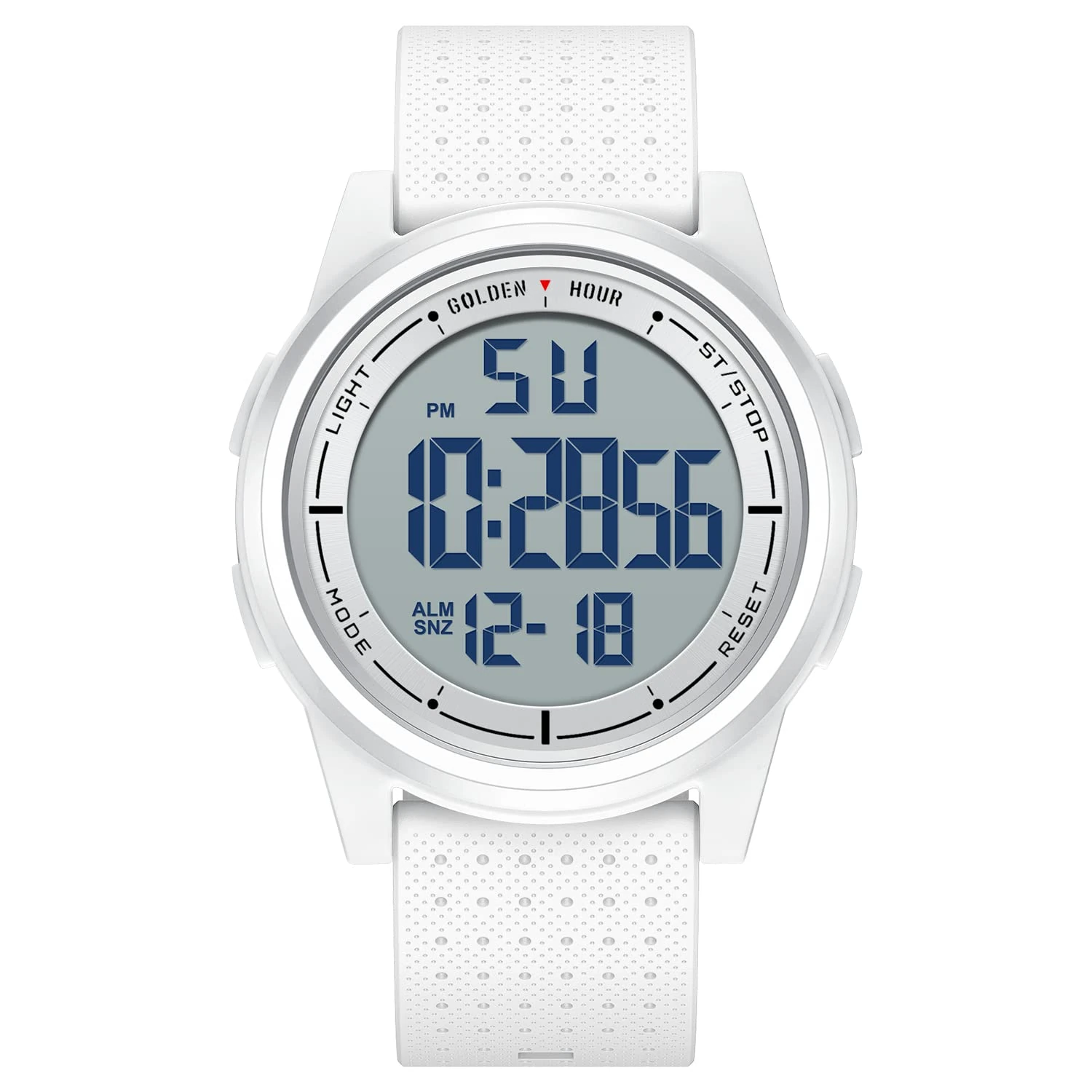 GOLDEN HOUR Ultra-Thin Minimalist Sports Waterproof Digital Watches Men with Wide-Angle Display Rubber Strap Wrist Watch for Men Women