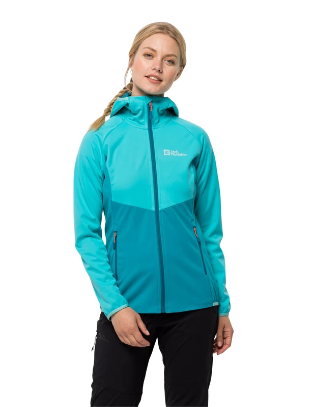 Jack Wolfskin Womens Go Hike W Softshell, Tile Blue, M EU